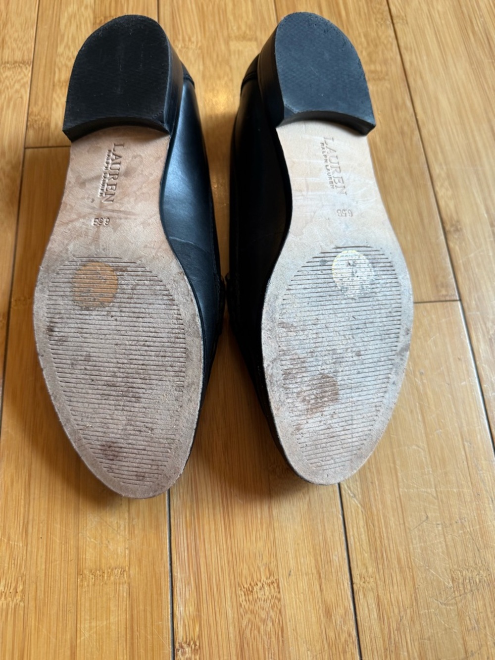 Classic Black Leather Ralph Lauren Penny Loafers - Women 6.5 - Picture 6 of 7